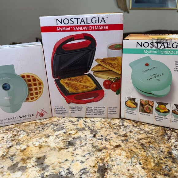 MyMini Sandwich Maker, Pancake Griddle & Mini Waffle Maker - Brand New - All 3 - Picture 12 of 12